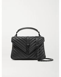 Saint Laurent - College Medium Chain Quilted Leather Shoulder Bag - Lyst