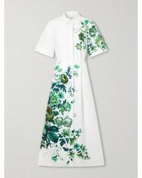 Erdem - Floral-Print Cotton-Poplin Midi Shirt Dress - Lyst