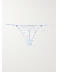 Kiki de Montparnasse - Mathilde String Aus Besticktem Tüll Mit Satinbesätzen Aus Einer Seidenmischung - Lyst