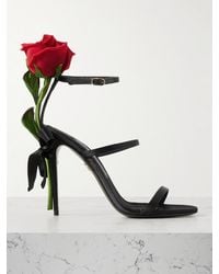 Dolce & Gabbana - Keira Rose Appliquéd Satin Sandals - Lyst