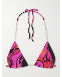 PUCCI - Printed Triangle Bikini Top - Lyst