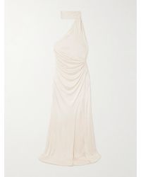 Tom Ford - Asymmetrische Neckholder-Robe Aus Glänzendem Jersey Mit Raffungen - Lyst