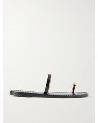 Amanu - The Kibera Embellished Croc-Effect Leather Sandals - Lyst