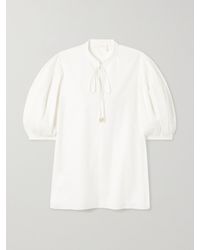 Chloé - Net Sustain Tie-Neck Organic Cotton-Poplin Blouse - Lyst