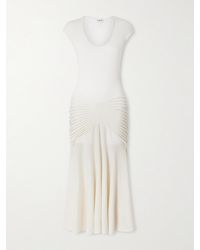 Alaïa - Maxikleid Aus Wolle Mit Falten - Lyst