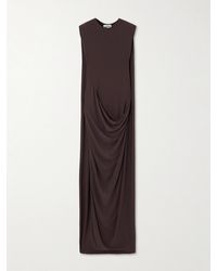Jean Paul Gaultier - Draped Stretch-Satin Maxi Dress - Lyst