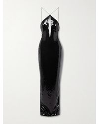 Monot - Elsa Cutout Sequined Tulle Maxi Dress - Lyst