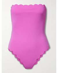 Marysia Swim - Net Sustain Chesapeake Strapless Scalloped Seersucker Swimsuit - Lyst