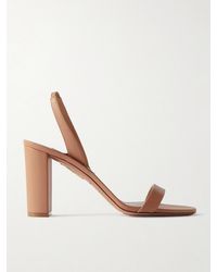 Aquazzura - So Nude 85 Leather Slingback Sandals - Lyst