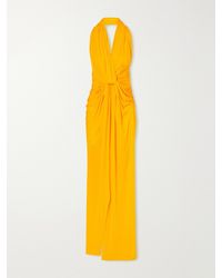 Alex Perry - Halterneck Ruched Jersey Gown - Lyst