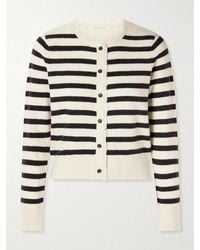 Maria McManus - Striped Frayed Cashmere And Cotton-Blend Cardigan - Lyst