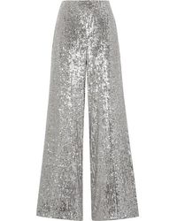 SemSem Sequined Tulle Wide-leg Trousers - Metallic