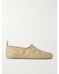 Chloé - Rita Embellished Leather Ballet Flats - Lyst