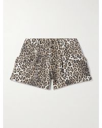 R13 - Jodphur Leopard-Print Denim Shorts - Lyst