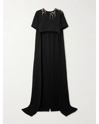 Dries Van Noten - Embellished Crepe Cape-Effect Top - Lyst
