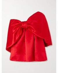 Simone Rocha - Off-The-Shoulder Bow-Embellished Satin Blouse - Lyst