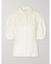 Gabriela Hearst - Sansi Fil Coupè Silk And Wool-Blend Blouse - Lyst