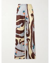 Faithfull the Brand - Karys Hose Mit Weitem Bein Aus Bedrucktem Satin - Lyst
