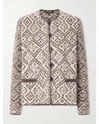 Loro Piana - Paroo Jacquard Knit Cashmere Cardigan - Lyst