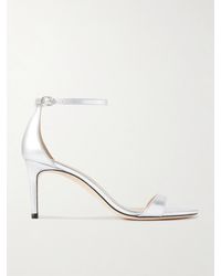Stuart Weitzman - Nudist Ii Sandalen Aus Metallic-Leder - Lyst