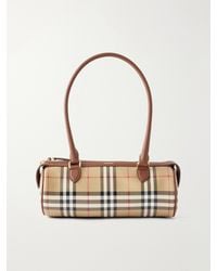 Burberry - Barrel Mini Checked Coated-Canvas Shoulder Bag - Lyst