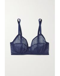 Else Pampas Lace Underwired Bra - Blue