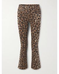 R13 - Kick Fit Cropped Leopard-Print Mid-Rise Flared Jeans - Lyst
