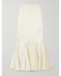 Violante Nessi - Gentileschi Pleated Paneled Satin Maxi Skirt - Lyst