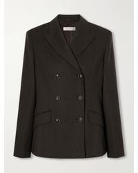 Max Mara - Mirra Double-Breasted Wool-Blend Flannel Blazer - Lyst