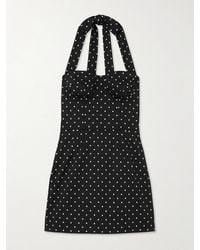 Dolce & Gabbana - Kurzes Bustierkleid Aus Baumwolle Punkteprint - Lyst