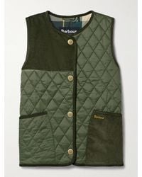 Barbour - Healy Weste Aus Baumwollcord Und Gestepptem Shell - Lyst