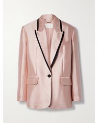 Zimmermann - Grosgrain-trimmed Wool And Silk-blend Duchesse-satin Blazer - Lyst
