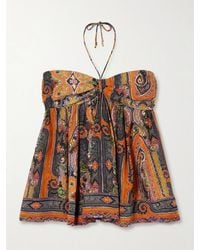 Isabel Marant - Haut Dos Nu En Voile De Soie Imprimé À Smocks Yickia - Lyst