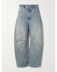 Loewe - Embroidered High-Rise Barrel-Leg Jeans - Lyst
