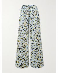 AZ FACTORY - Lutz Huelle Leopard-Print Crepe De Chine Wide-Leg Pants - Lyst