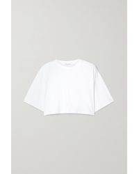 Frankie Shop Karina Cropped Cotton-jersey T-shirt - White