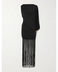Faithfull the Brand - Colmar One-Sleeve Fringed Draped Stretch-Jersey Dress - Lyst