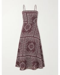 Veronica Beard - Kitt Printed Cotton-Blend Voile Midi Dress - Lyst