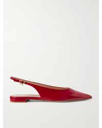 Gianvito Rossi - Robbie Patent-Leather Slingback Flats - Lyst