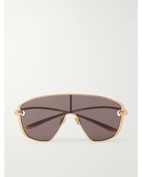 Bottega Veneta - Knot Aviator-Style-Tone Sunglasses - Lyst