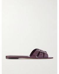 Saint Laurent - Tribute Patent-Leather Slides - Lyst