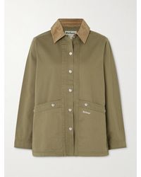 Barbour - Sonnie Corduroy-Trimmed Cotton-Canvas Jacket - Lyst
