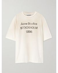 Acne Studios - Printed Distressed Organic Cotton-Jersey T-Shirt - Lyst