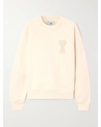 Ami Paris - Sweat En Jersey De Coton Biologique À Appliqué Et À Broderie Adc - Lyst