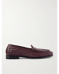 Bottega Veneta - Silenzio Intrecciato Leather Loafers - Lyst