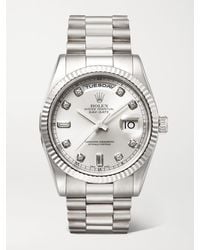 Stephanie Windsor - Rolex Vintage 2002 Oyster Perpetual Day-Date Automatic 36Mm 18-Karat And Diamond Watch, Ref. No. 118209 - Lyst