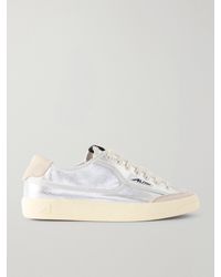 Autry - Windscape Low Suede-Trimmed Metallic Canvas Sneakers - Lyst