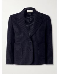 Dries Van Noten - Cropped Pinstriped Wool Blazer - Lyst