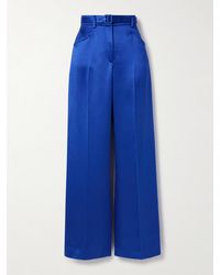 Gabriela Hearst - Norman Belted Silk-Satin Straight-Leg Pants - Lyst
