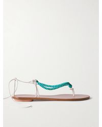 Aquazzura - Amalfi Beaded Leather Sandals - Lyst